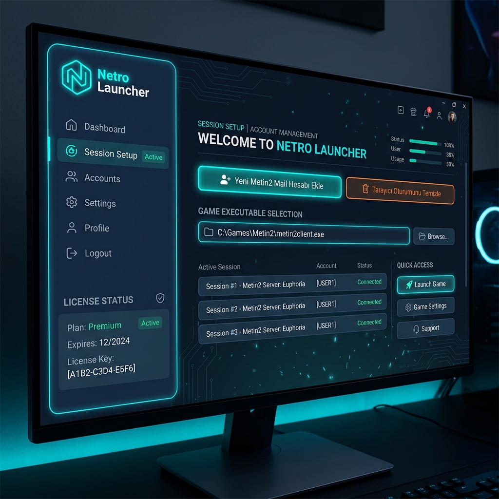 Netro Launcher Arayüzü